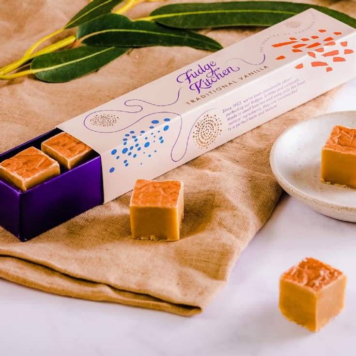 The Gift Experience Golden/Cream Traditional Vanilla Fudge Kitchen Slider Gift Box