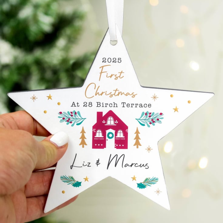 Personalised Home For Christmas Star Ornament product image