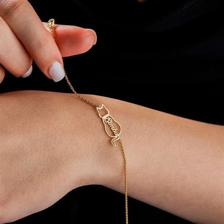 Personalised Cat Bracelet with Name product image