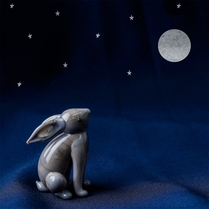 The Gift Experience Grey Stargazing Glass Hare Ornament