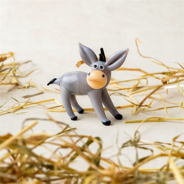 The Gift Experience Grey Artisan Glass Donkey Figurine
