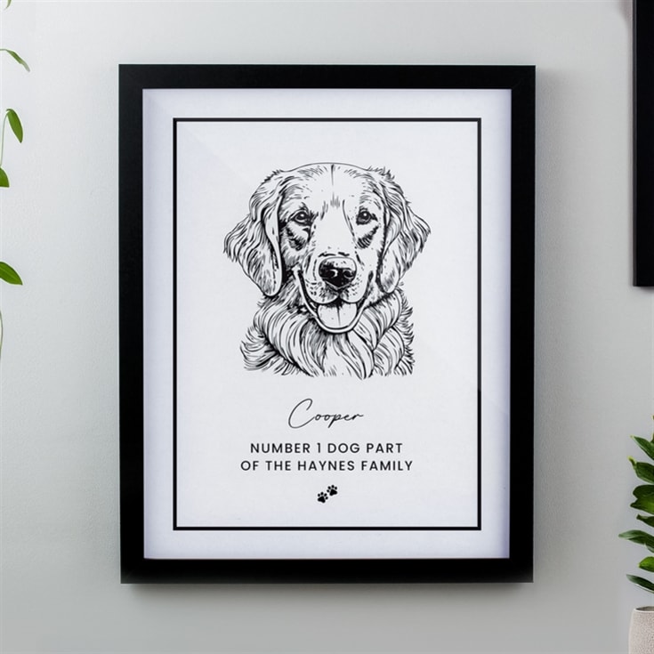 Personalised Dog Breed Black Framed Print product image