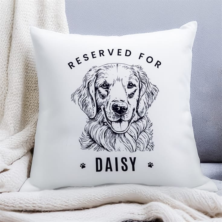Personalised Reserved For Dog Breed Cushion product image