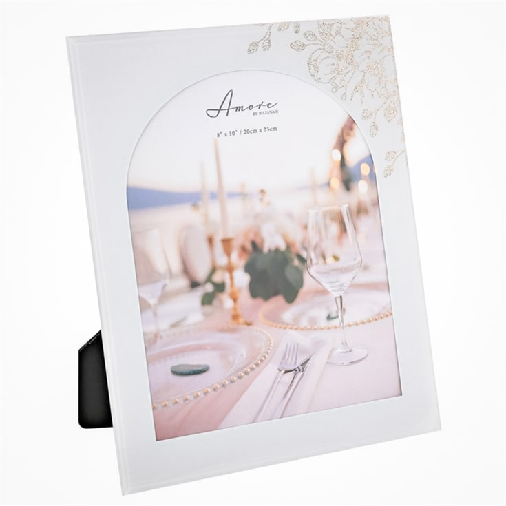 White Floral Glass Arch Photo Frame - 8" x 10" product image