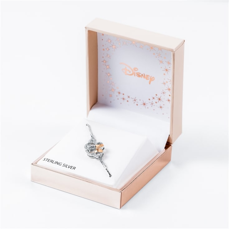 Sterling Silver 925 Plated Disney Minnie & Mickey Mouse Lariat Bracelet product image