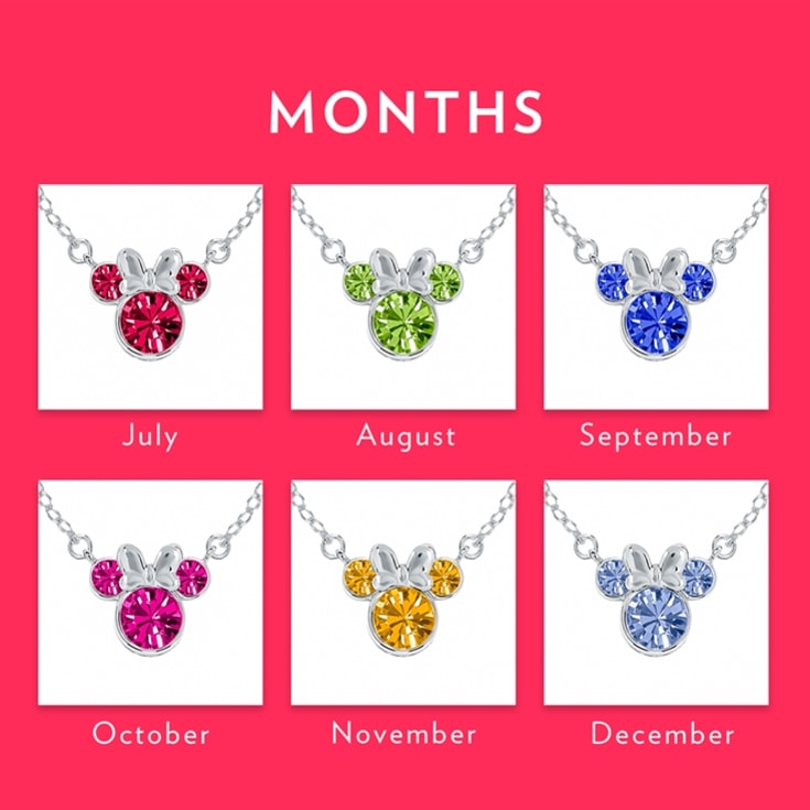 Sterling Silver Disney Minnie Mouse Birthstone Month Necklaces product image
