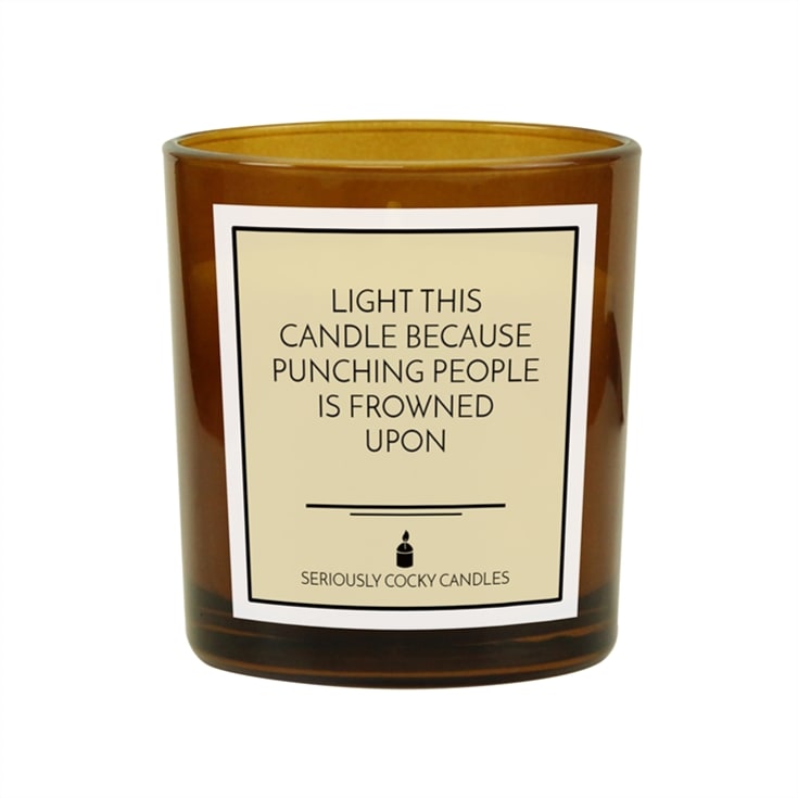 "Light This Candle Because Punching People is Frowned Upon" Candle product image