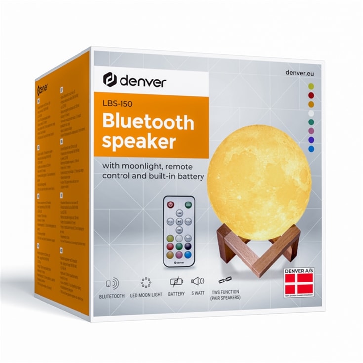 Denver Colour Changing 3D Moon Speaker & Light product image