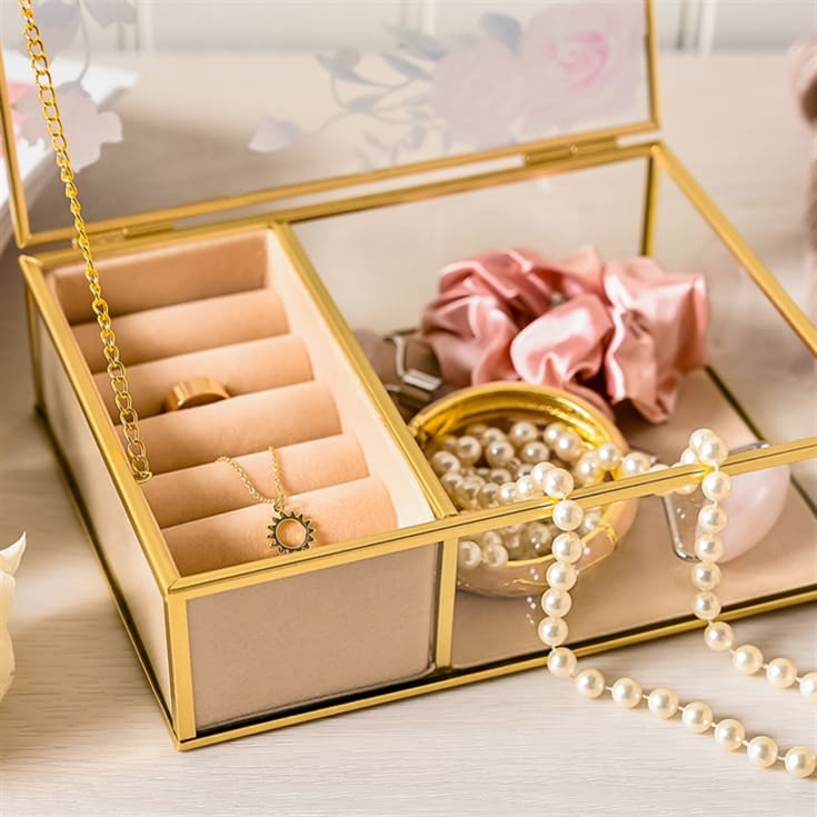 Classic Floral Glass Jewellery Boxes product image