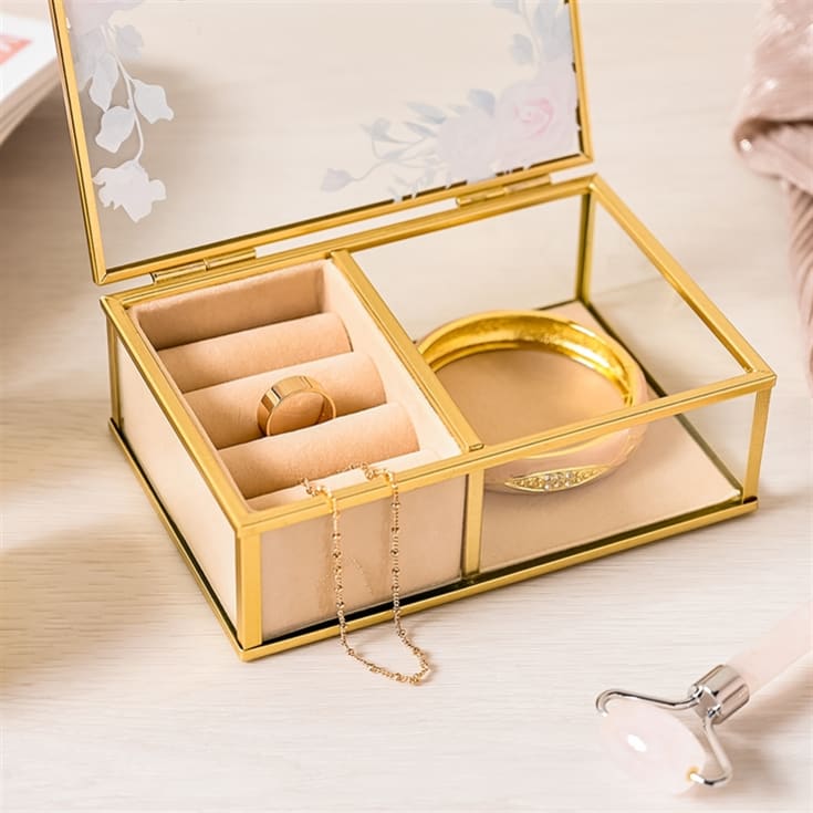 Classic Floral Glass Jewellery Boxes product image