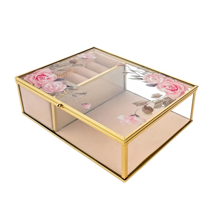 Classic Floral Glass Jewellery Boxes product image