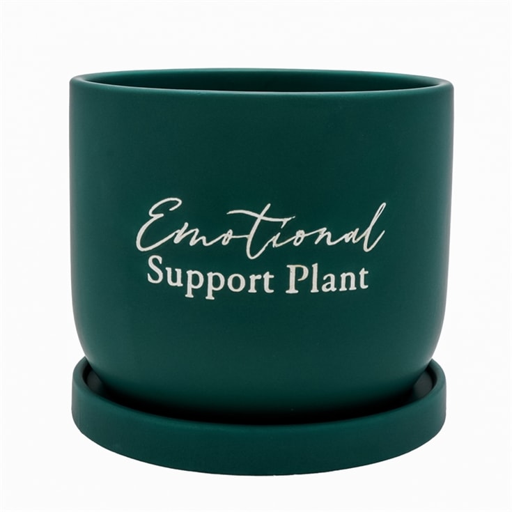 The Gift Experience Green "Emotional Support Plant" Ceramic Plant Pot