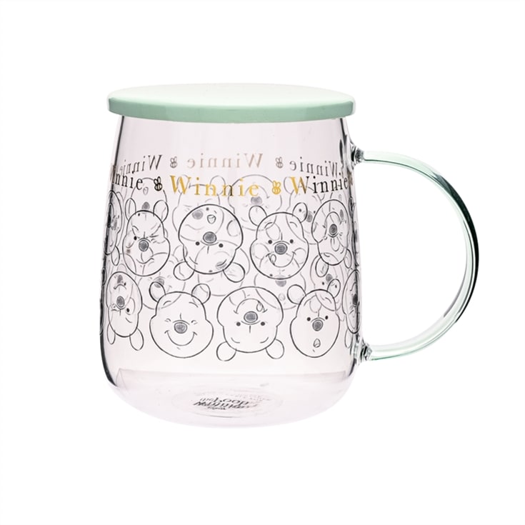 Disney Classic Collectable Winnie the Pooh Glass Mug With Lid product image