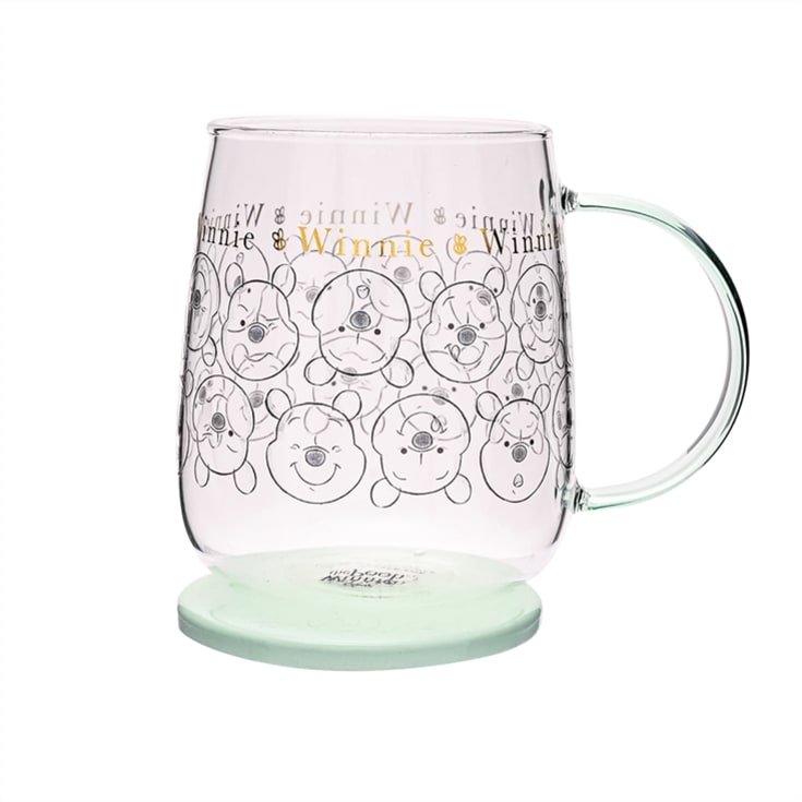 Disney Classic Collectable Winnie the Pooh Glass Mug With Lid product image