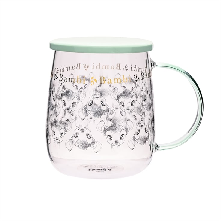 Disney Classic Collectable Bambi Glass Mug With Lid product image