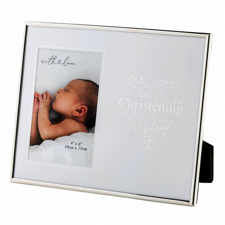 Christening Silver Heart Photo Frame product image