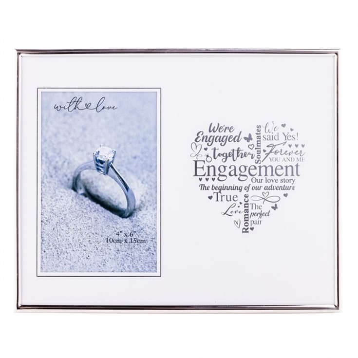 The Gift Experience Silver Engagement Heart Photo Frame