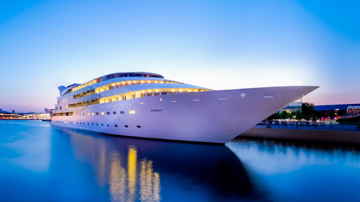 Luxury superyacht hotel getaway gift experience, offering romantic stays and fine dining for anniversaries or special occasions