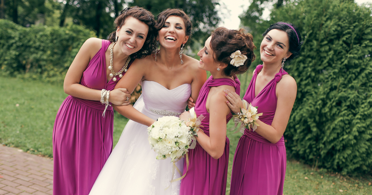 bride and bridesmaids