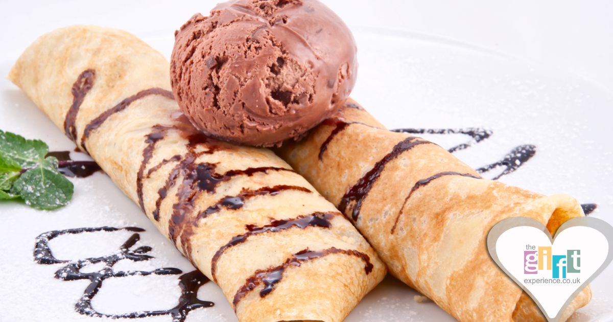 Pancakes with Chocolate sauce and ice cream Pancakes with Chocolate sauce and ice cream