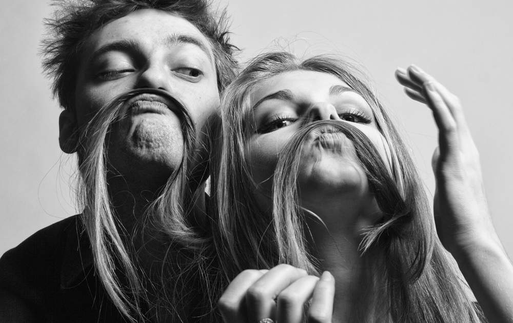 a couple being silly together