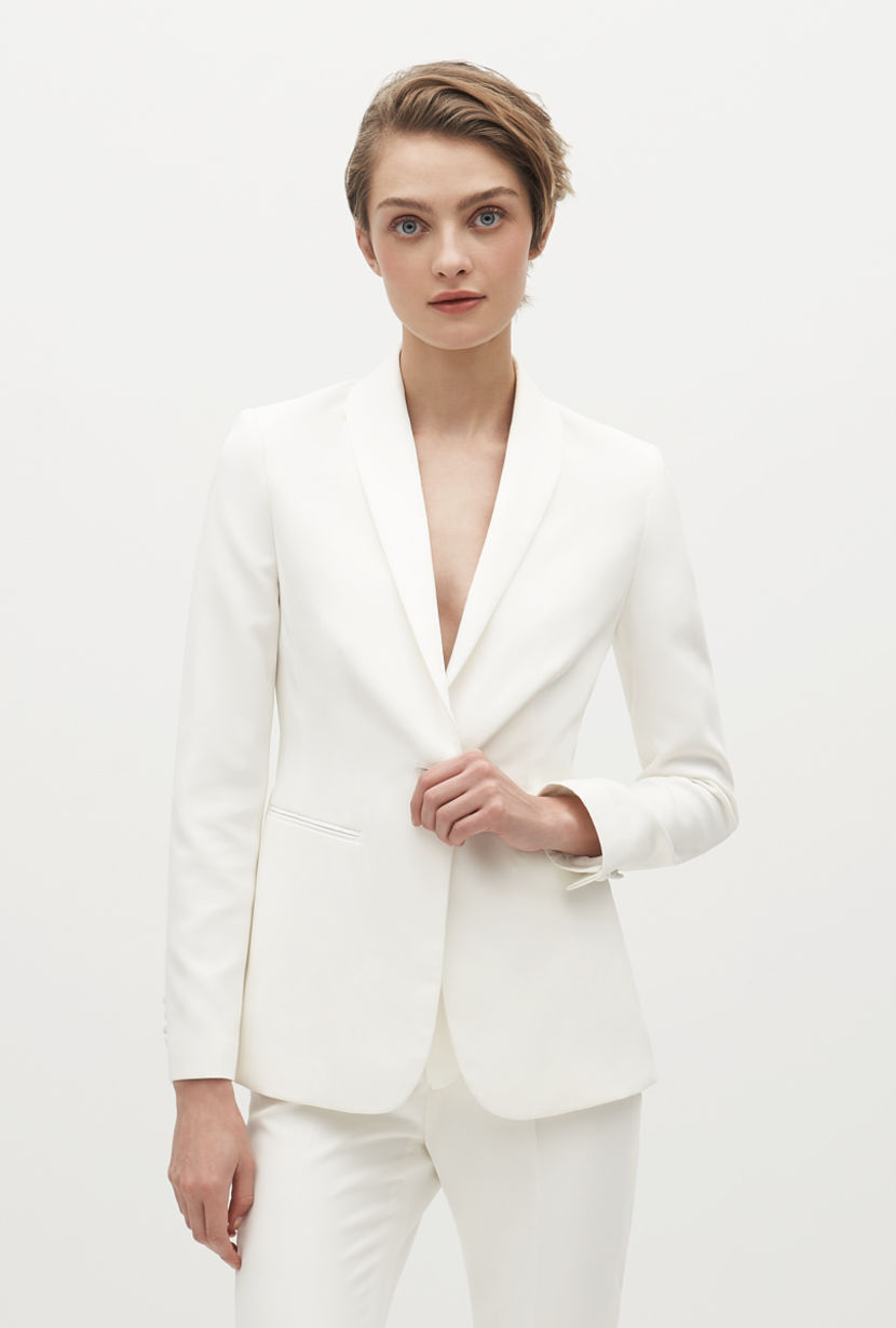 Women s white store tuxedo blazer