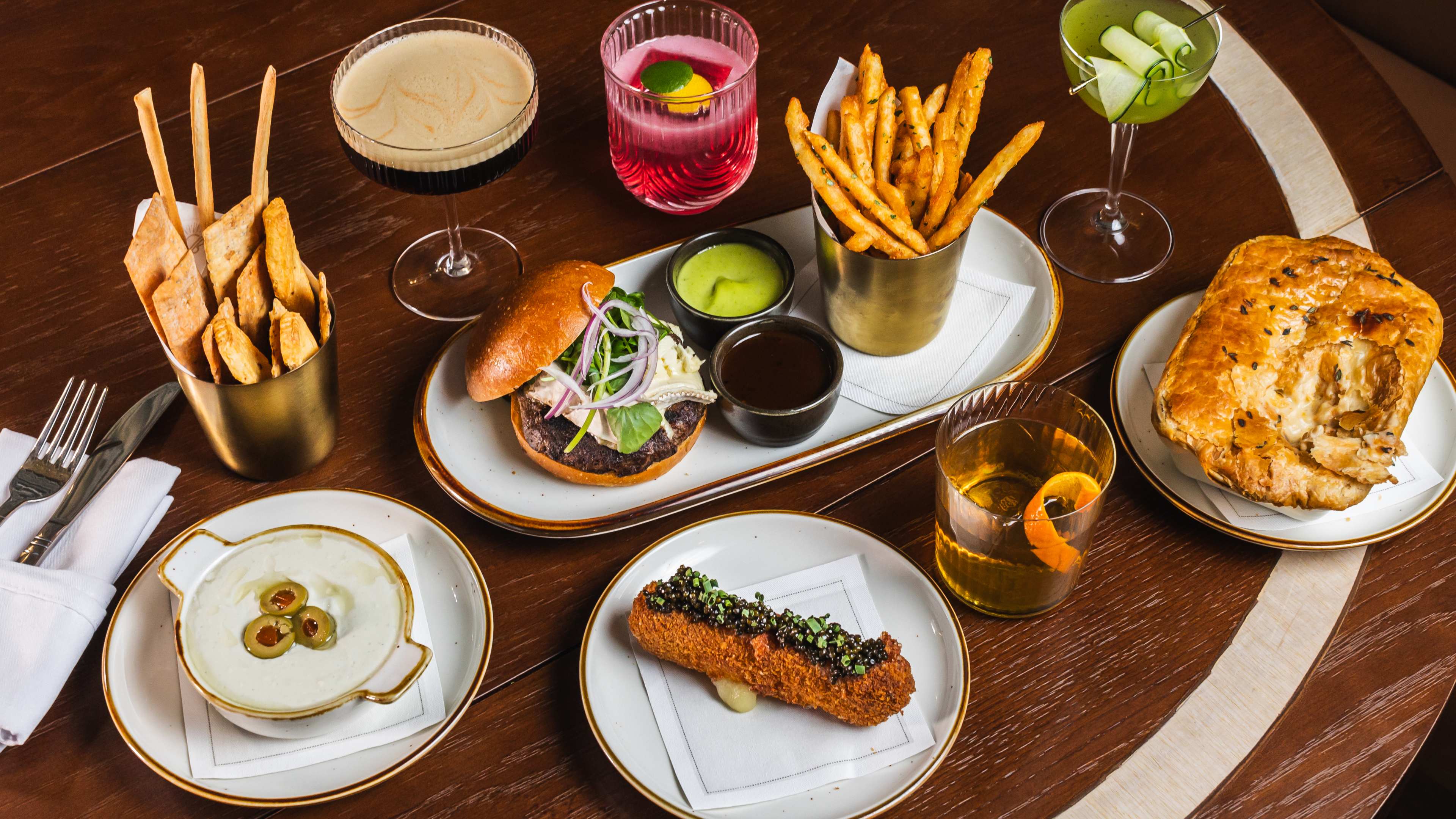 A spread of dishes at Chelsea Living Room.