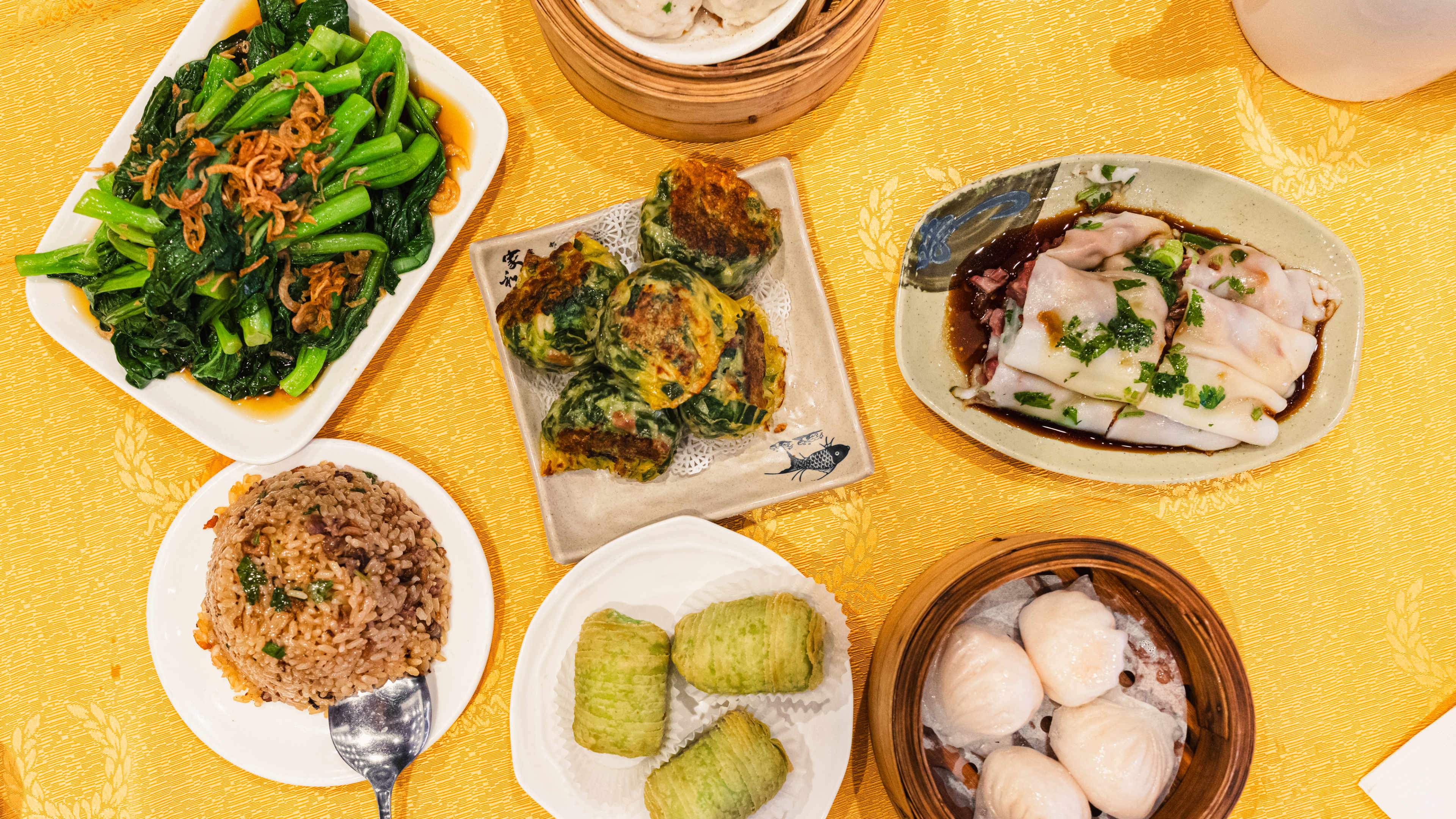 Bamboo Garden dim sum spread.