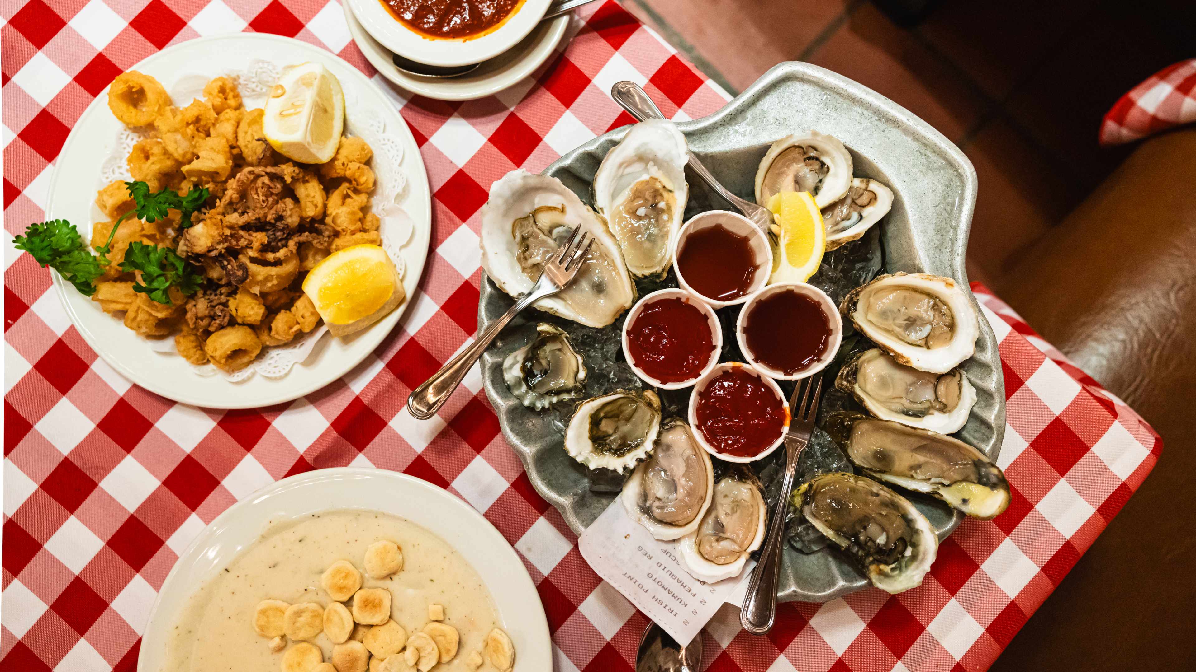 A spread at Grand Central Oyster Bar.