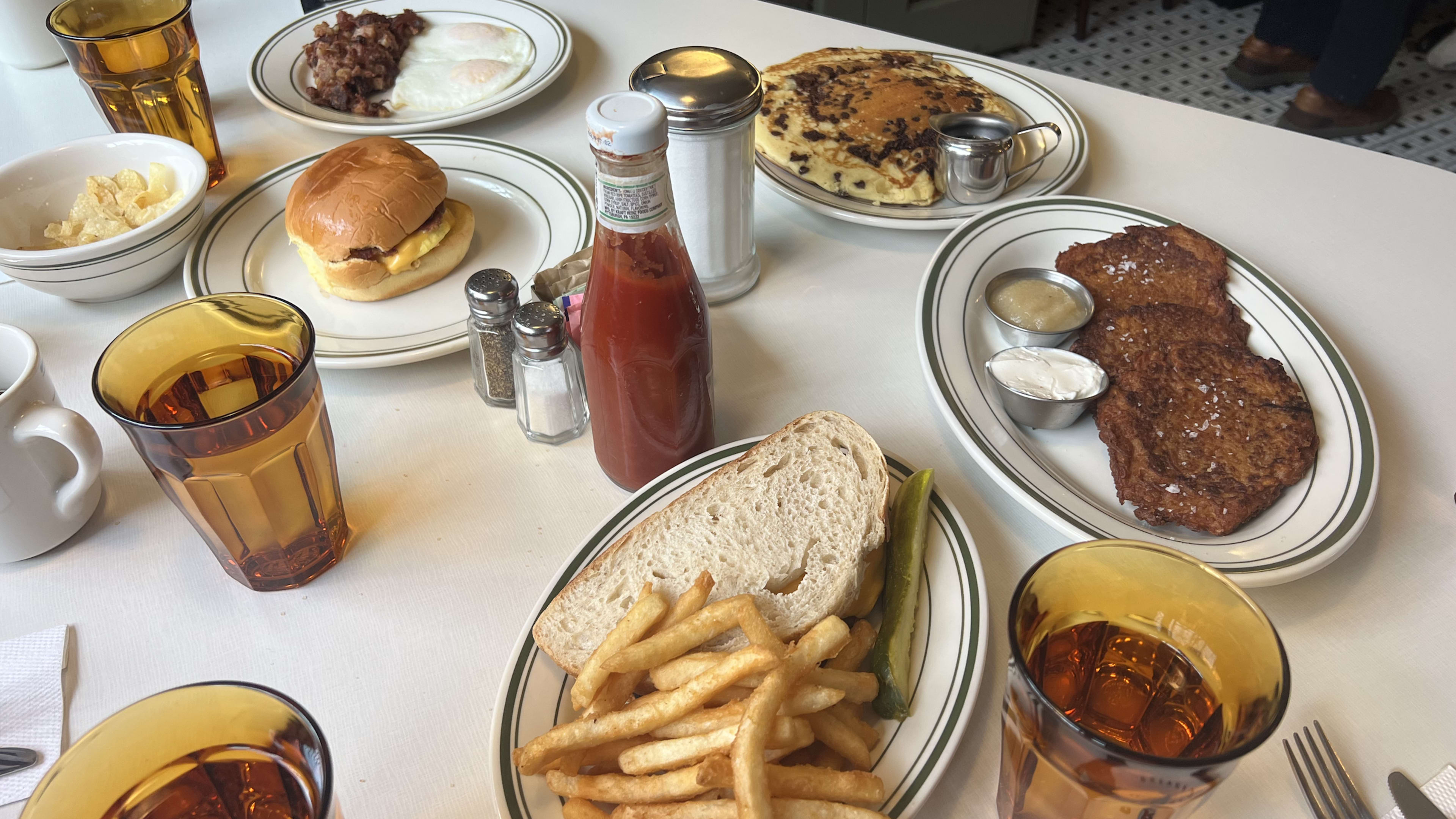 A spread of dishes at Montague Diner.