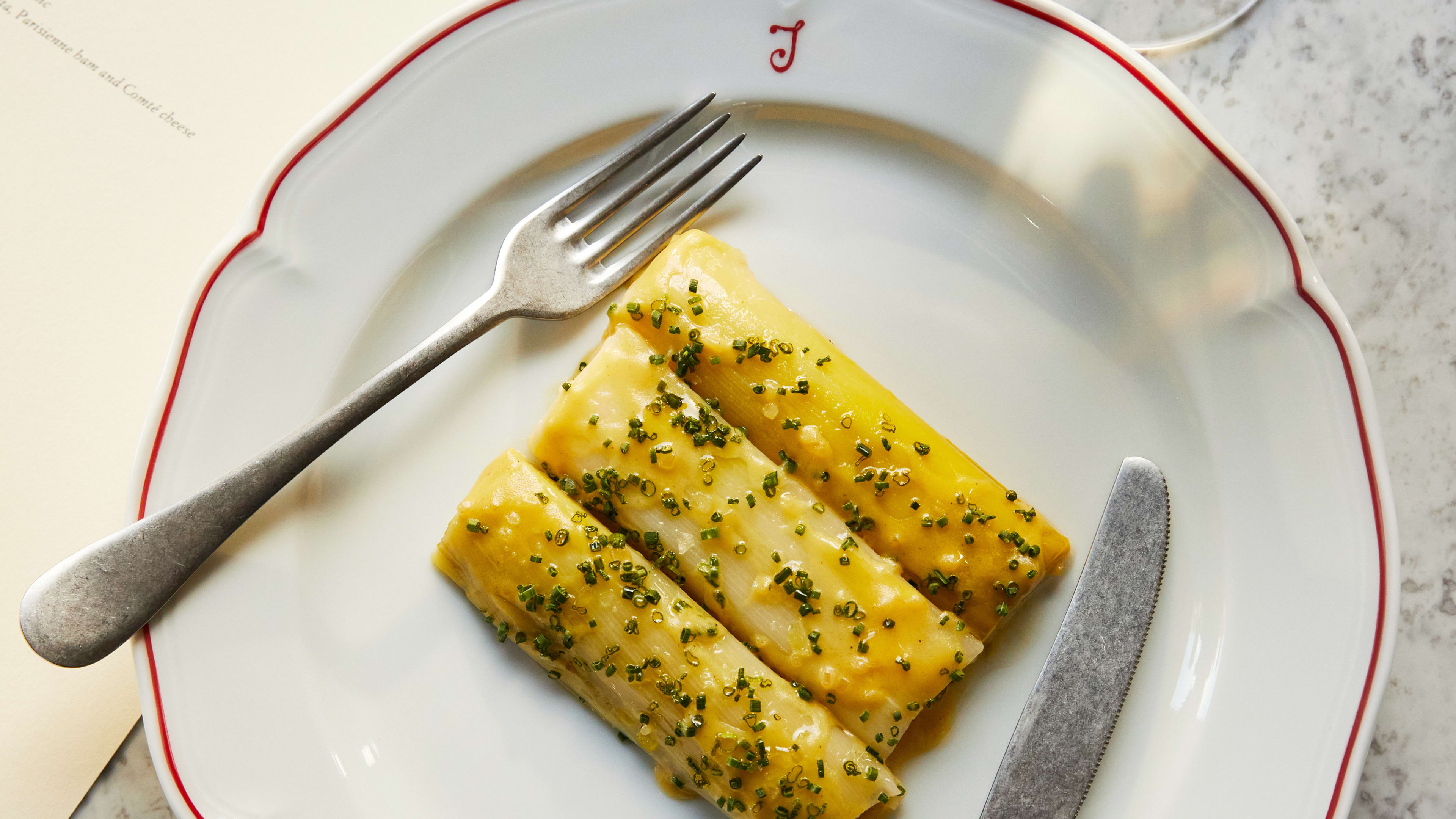 The leek dish at Josephine Bouchon.