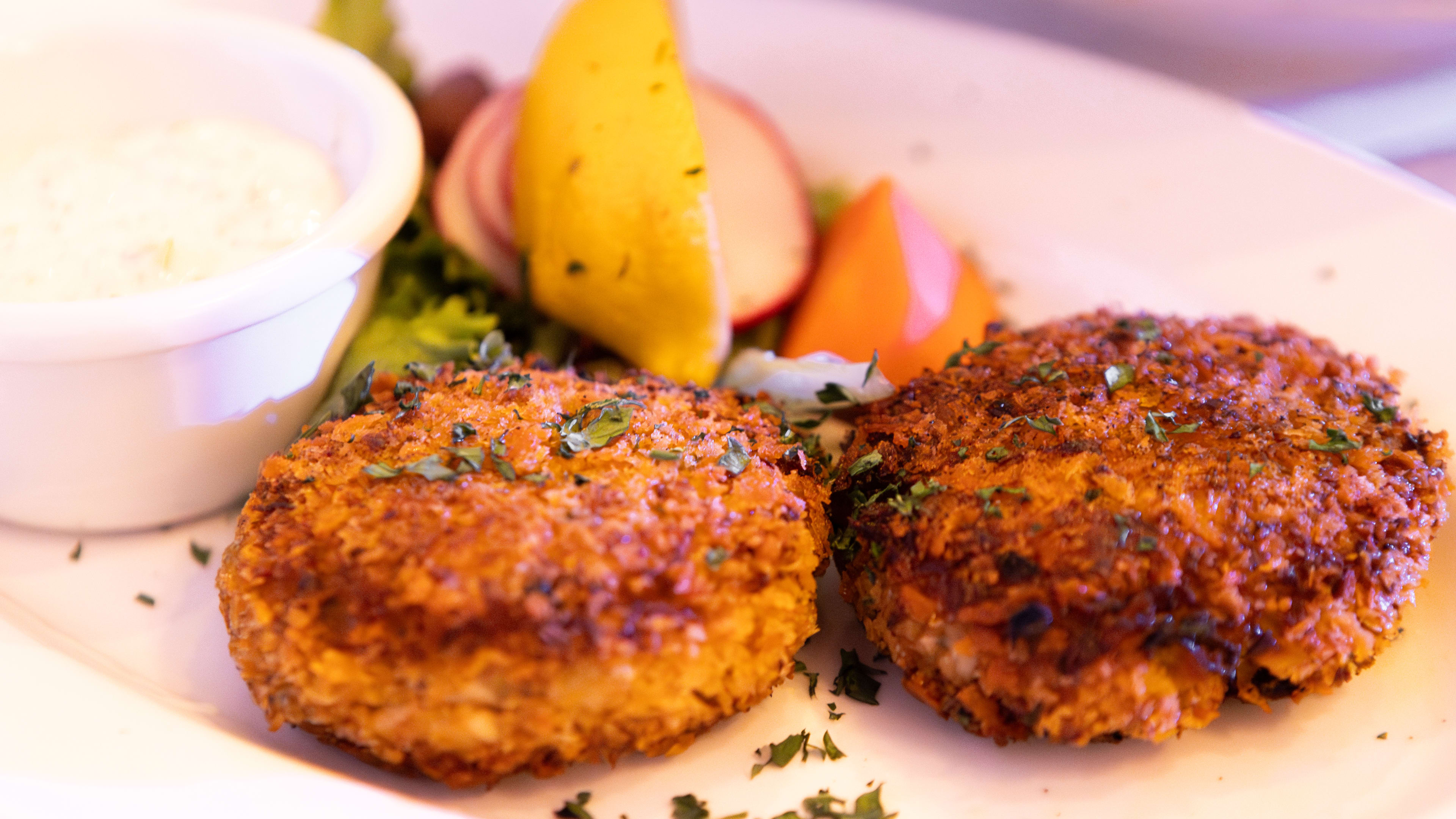 Crab cakes at Anchor Oyster Bar