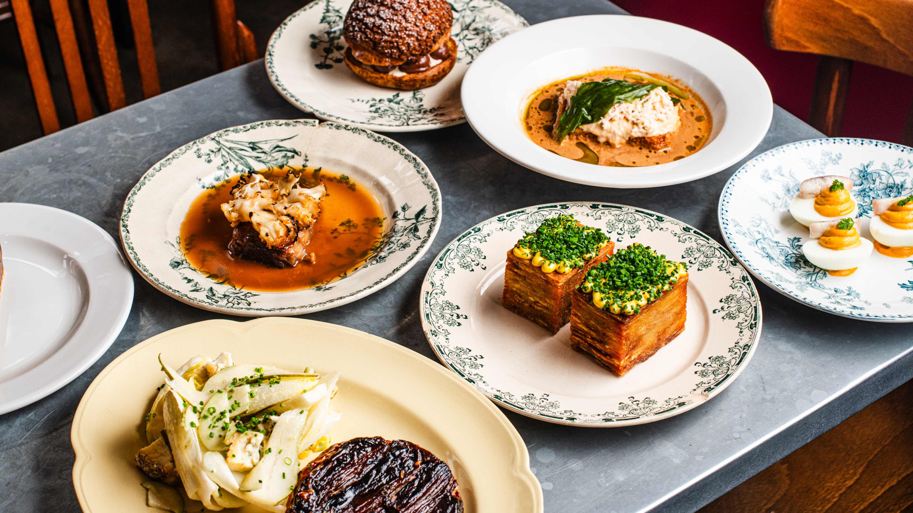 A spread of food from Camille in Borough Market.