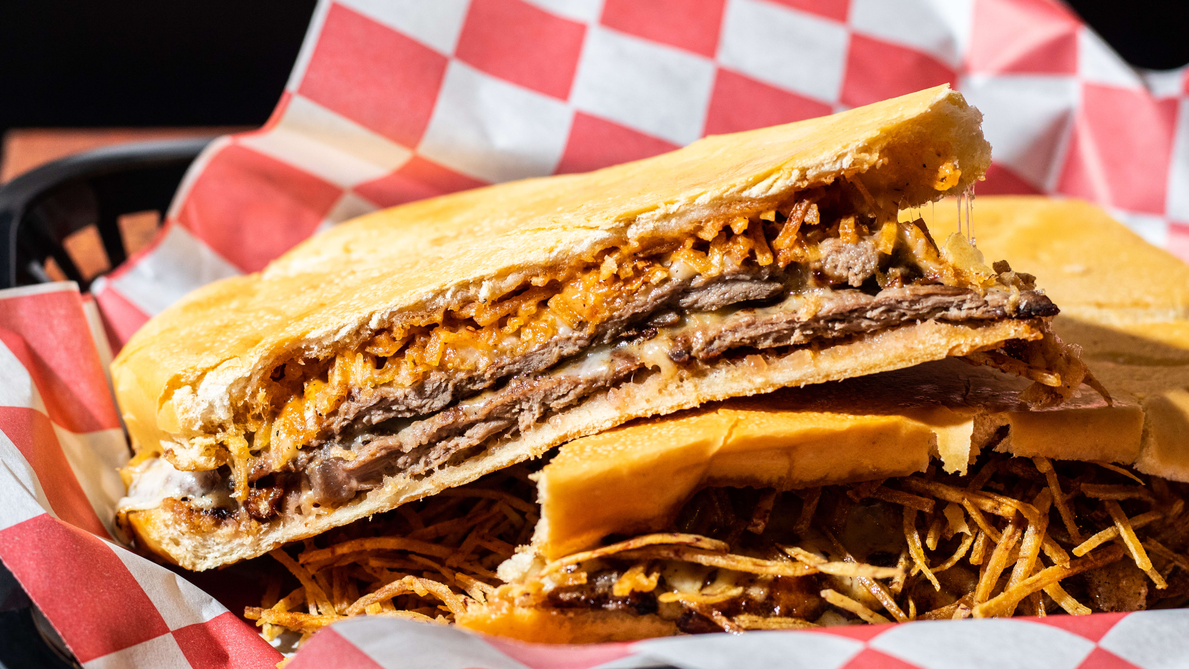 steak sandwich on cuban bread