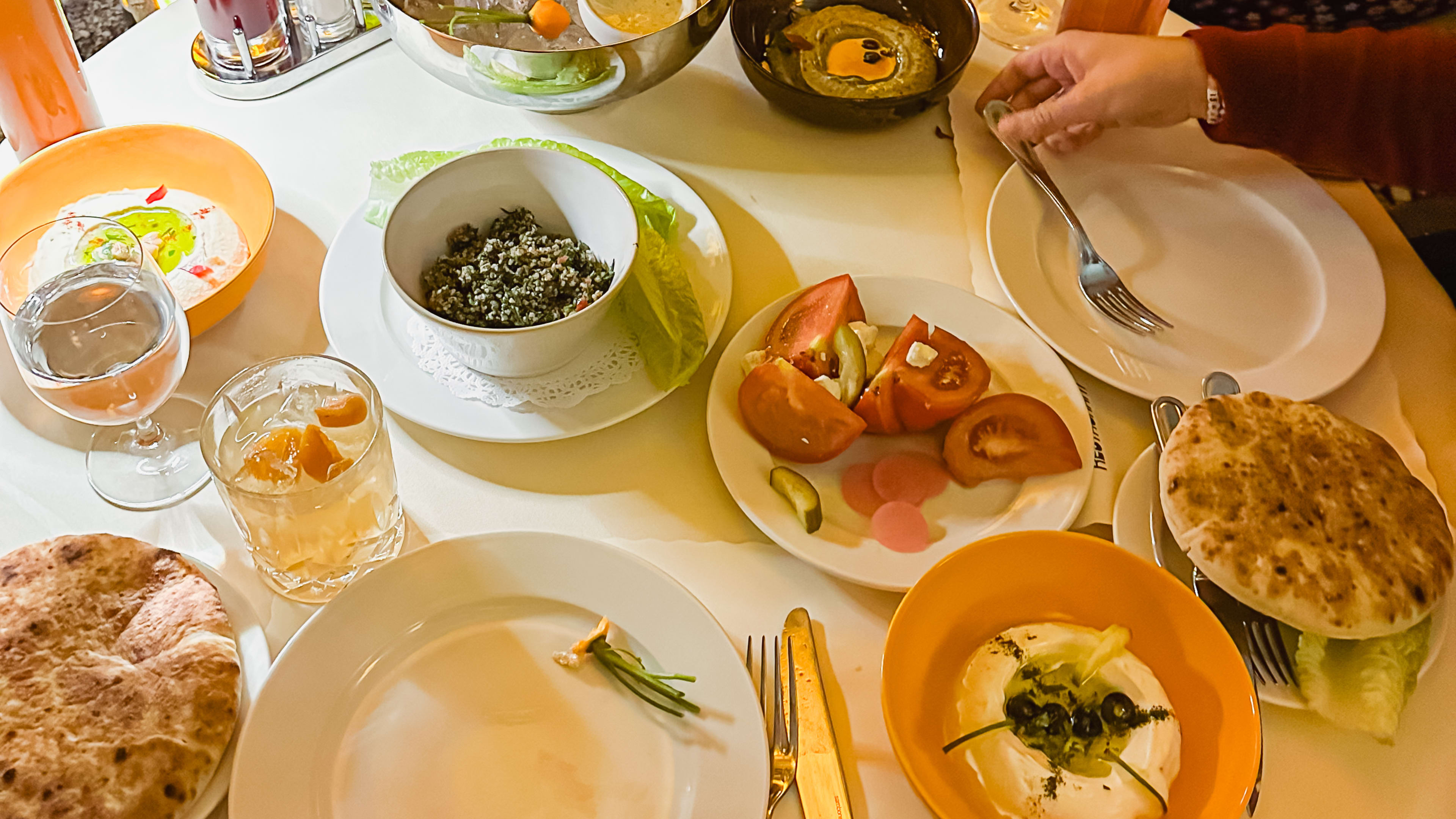 A spread of dishes at Habibi.