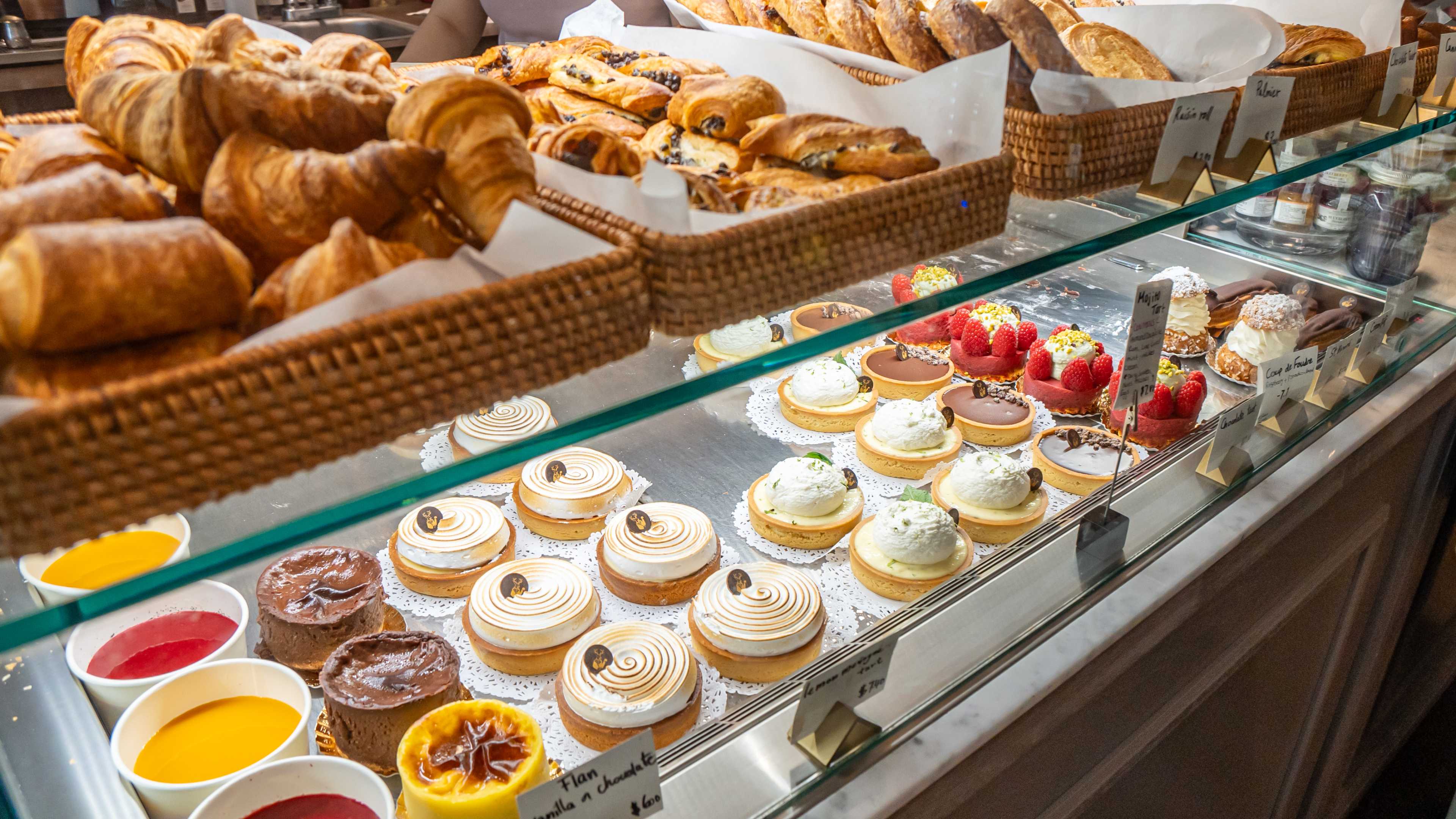 display case of pastries