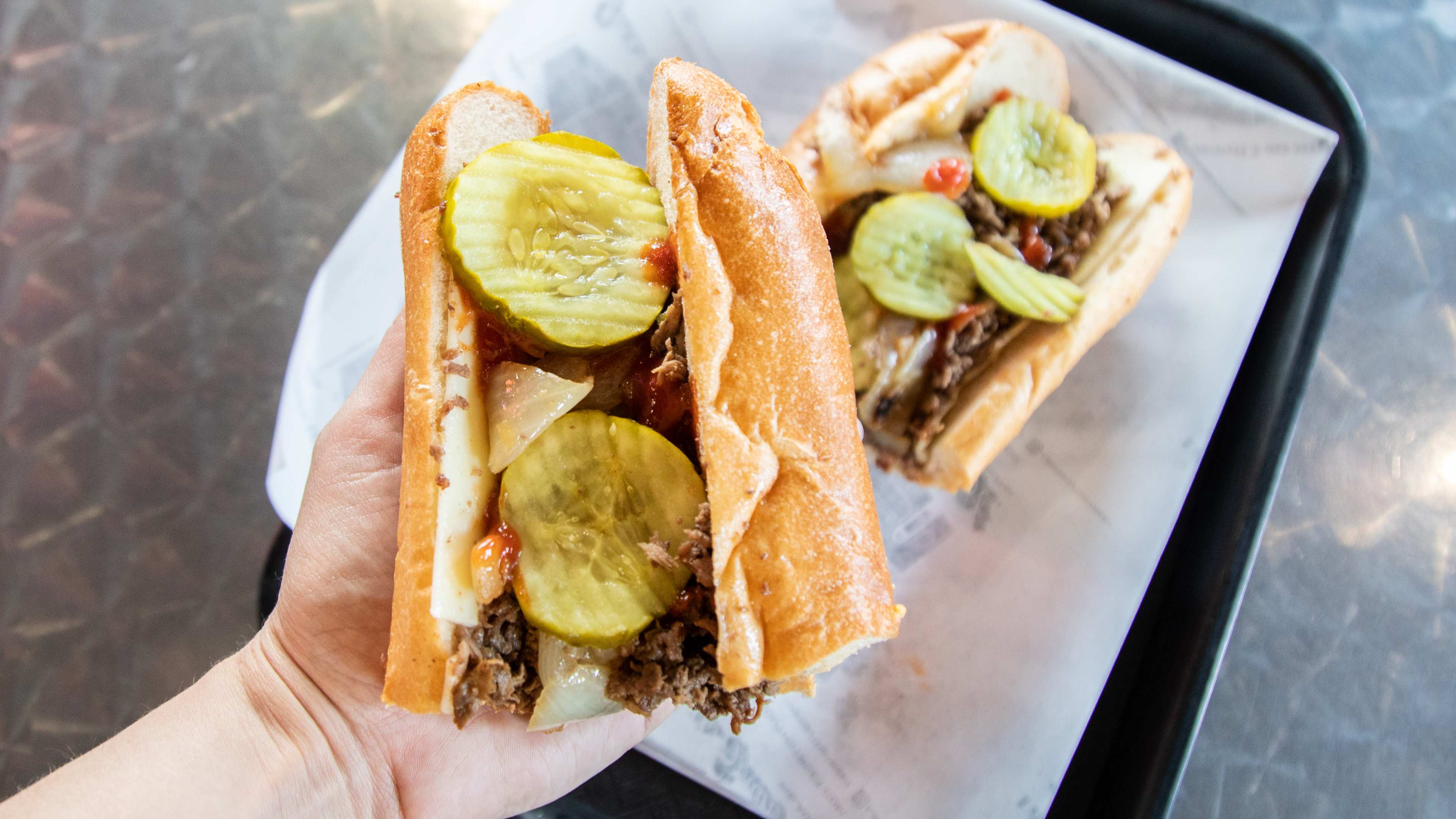 This is a cheesesteak at Jim's South Street.