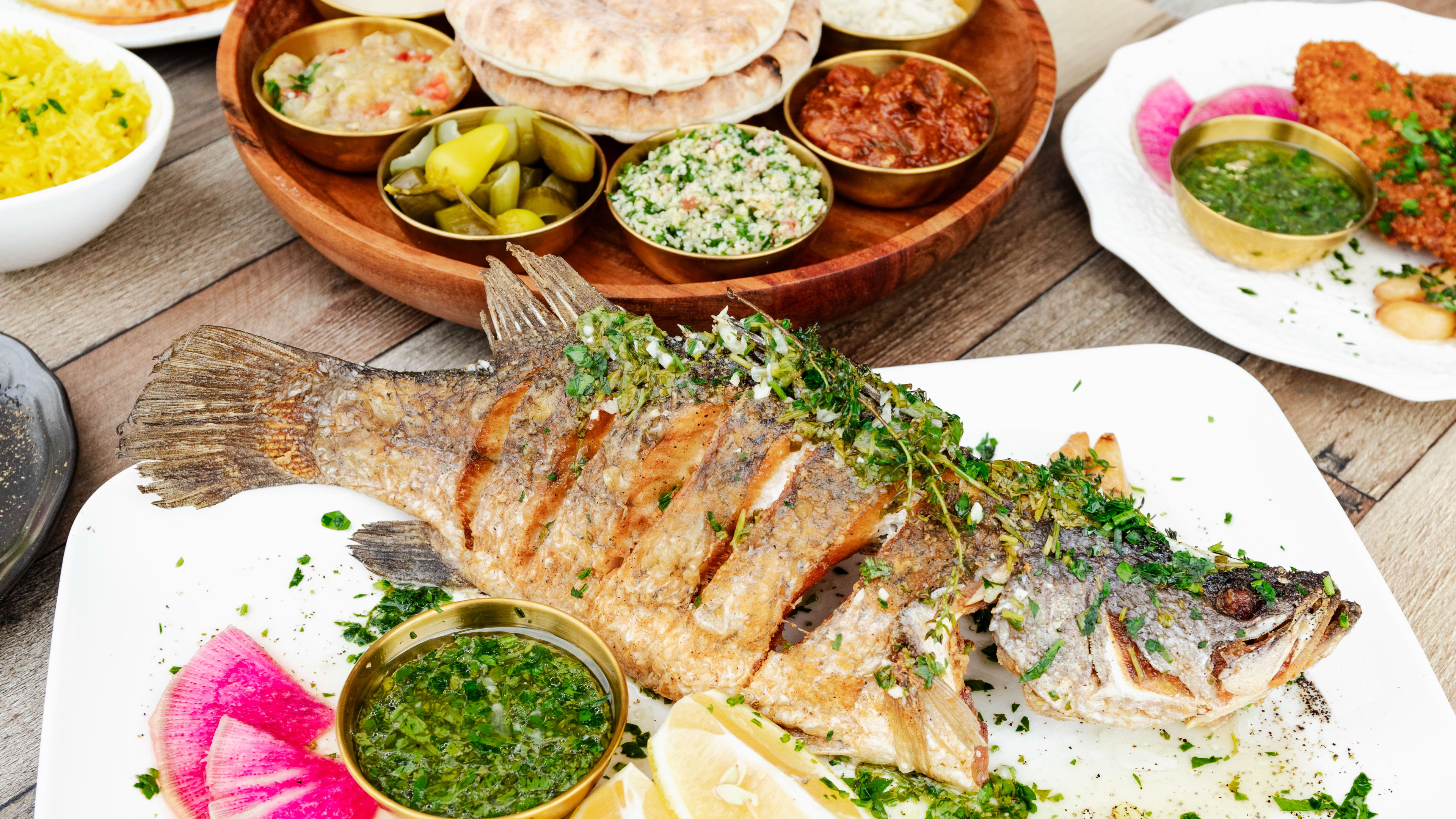 Tel Aviv fried white bass spread