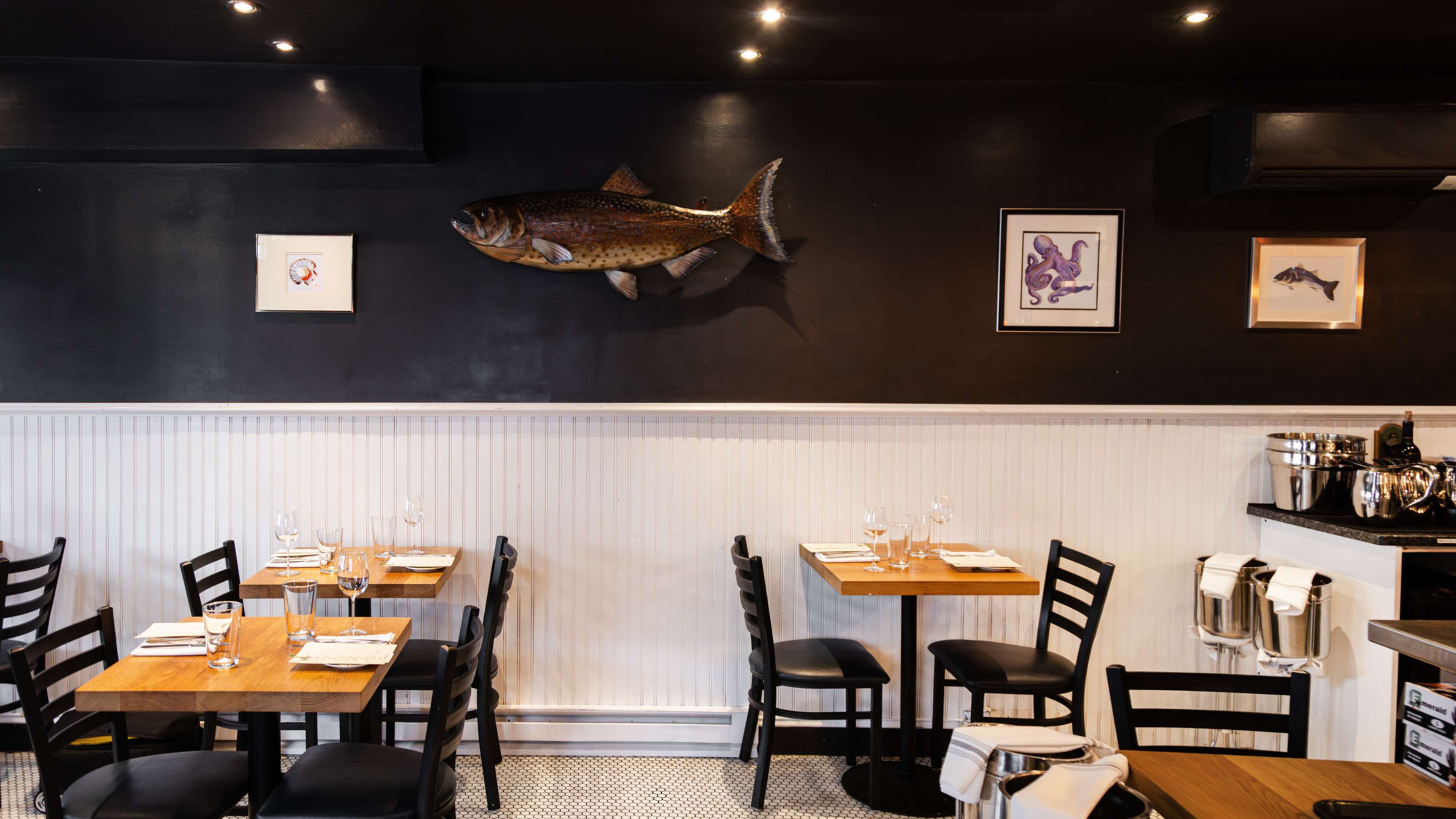 This is the interior of Little Fish.