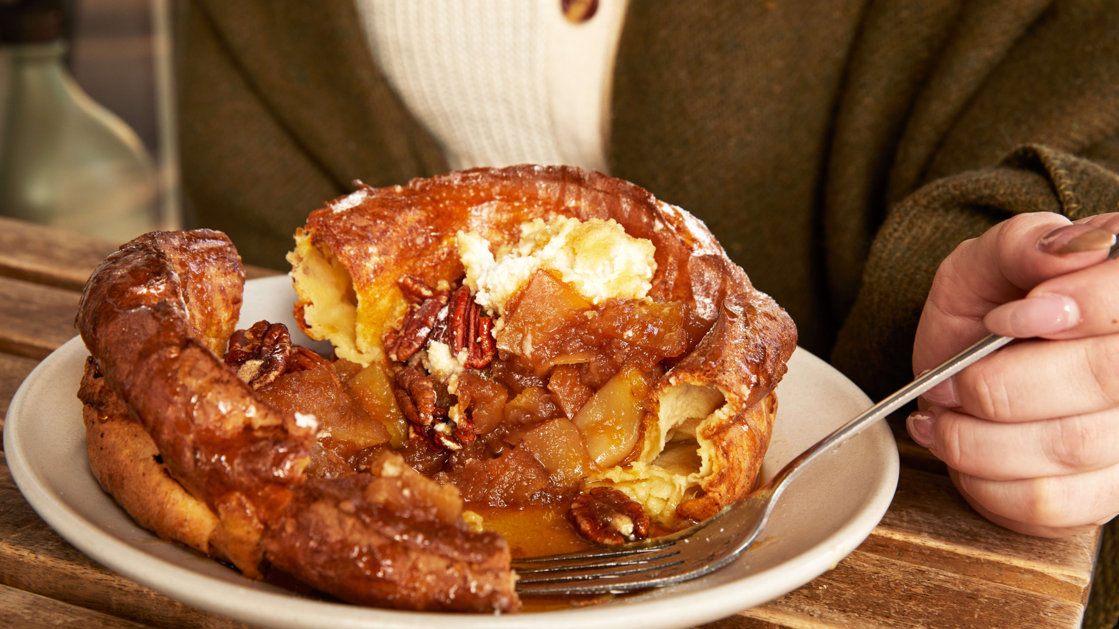 The dutch pancake from Outerlands topped with seasonal fruit and ricotta