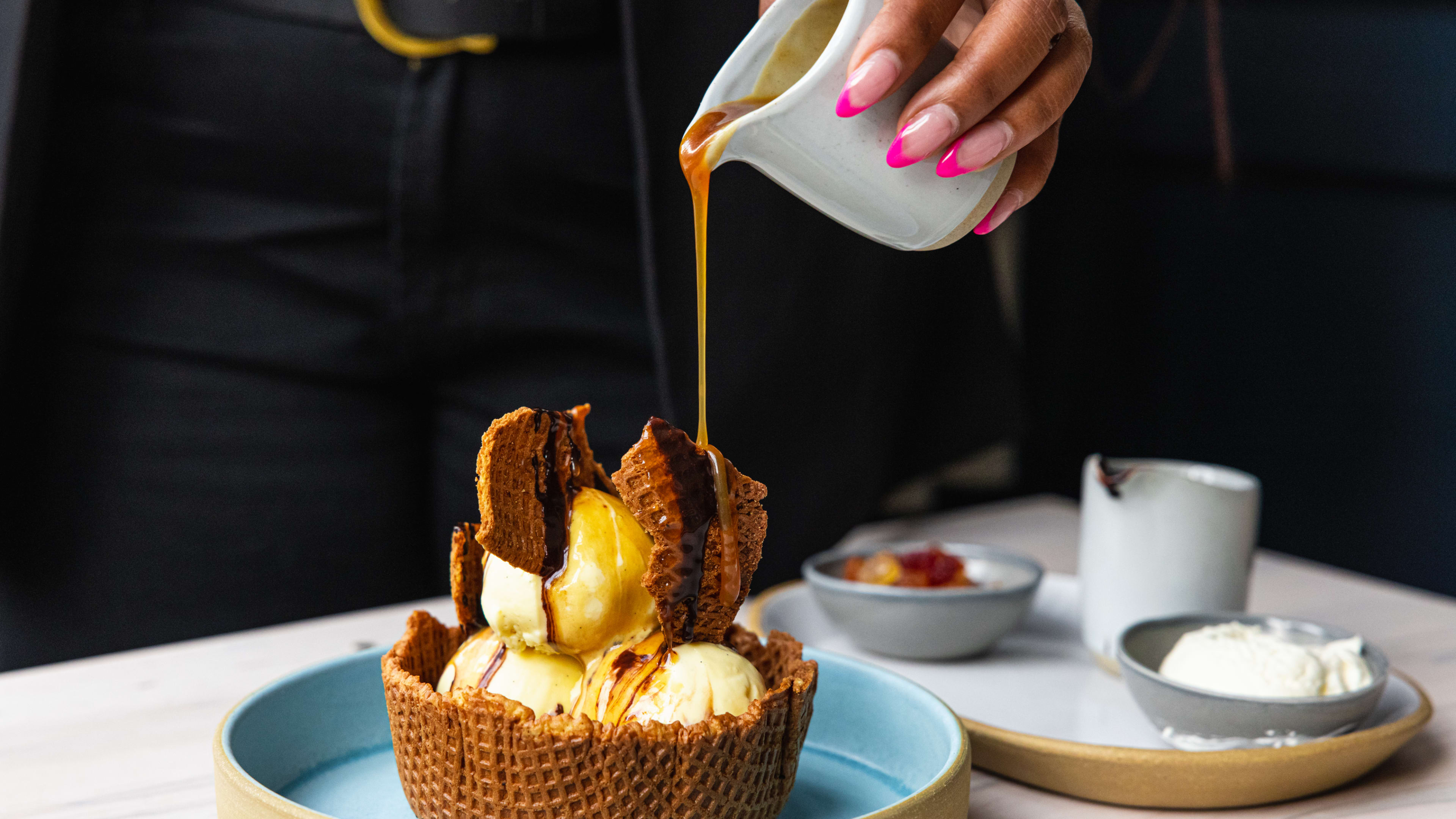 sundae in a waffle cup