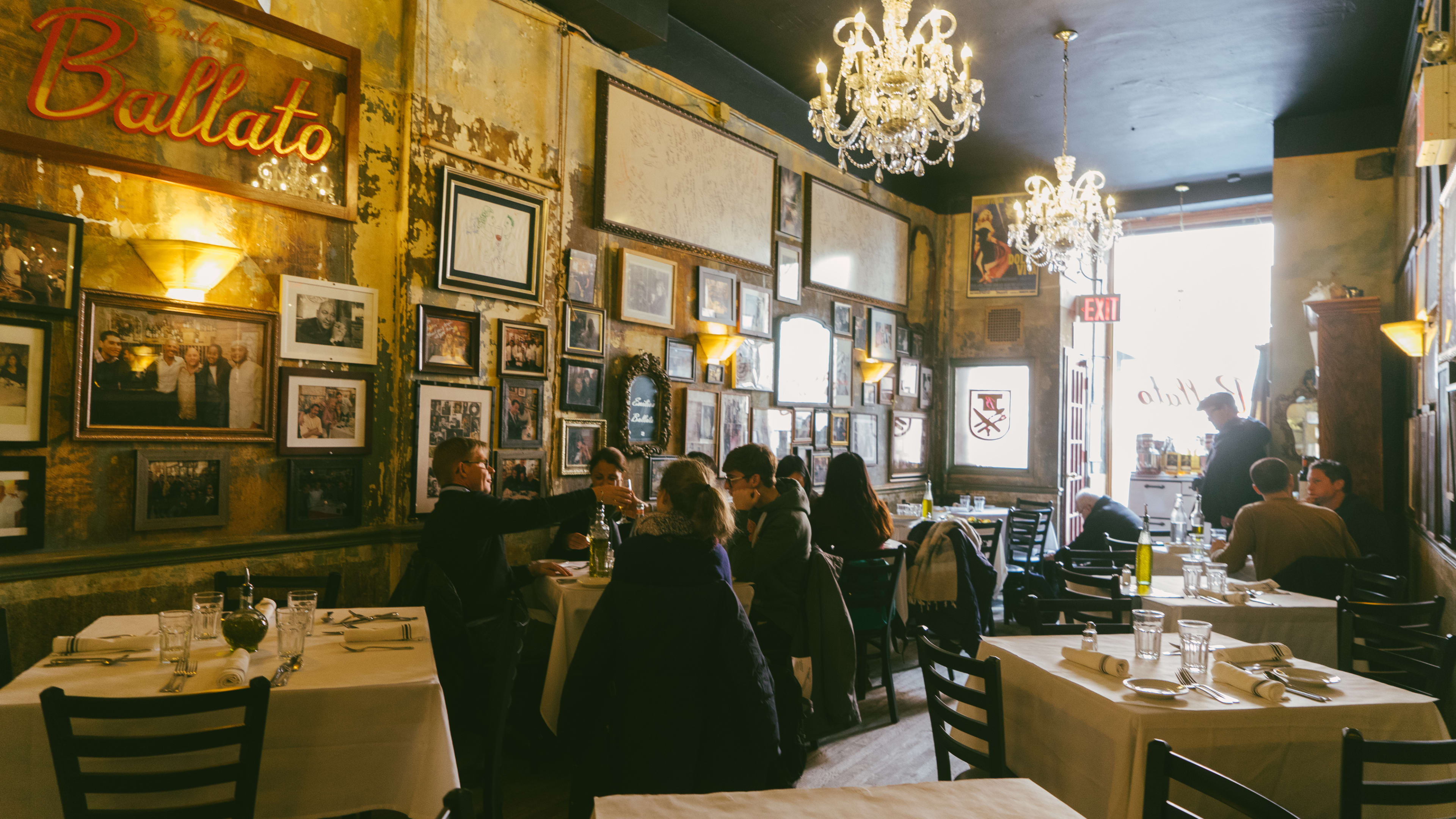 The interior of Emilio's Ballato.