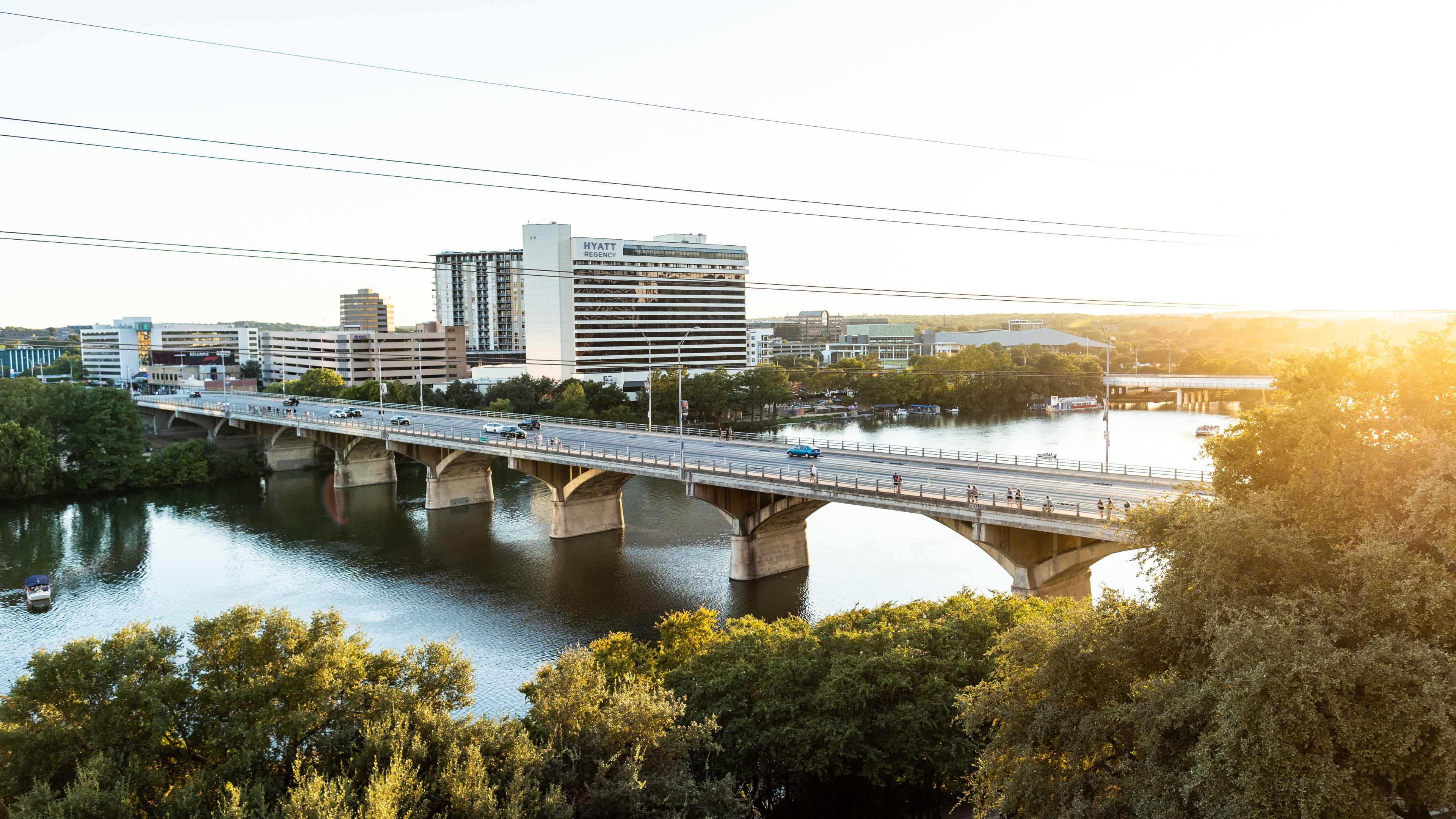 The Congress Bridge at sunset