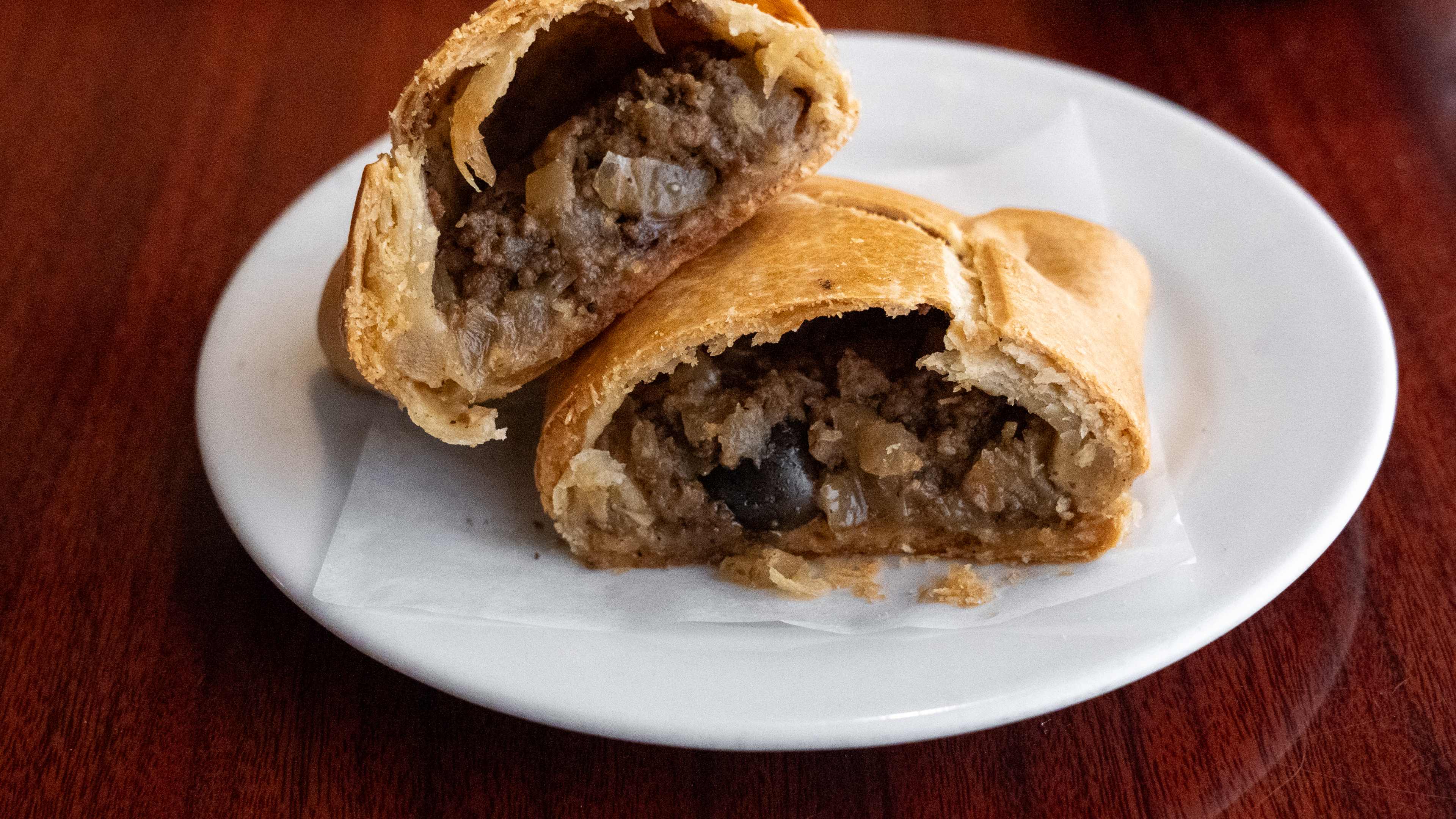 The cross-section of a very big empanada.