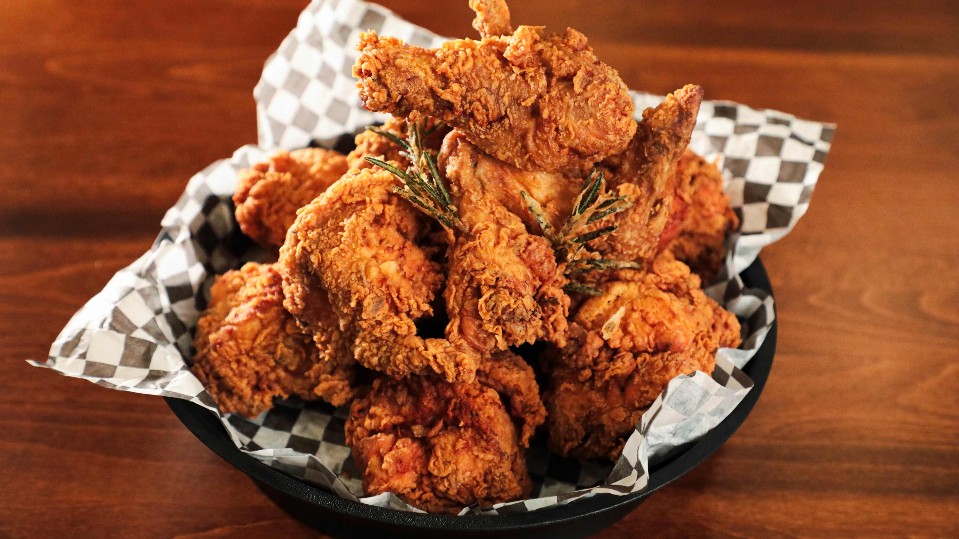 A plate of fried chicken from Minnie Bell's