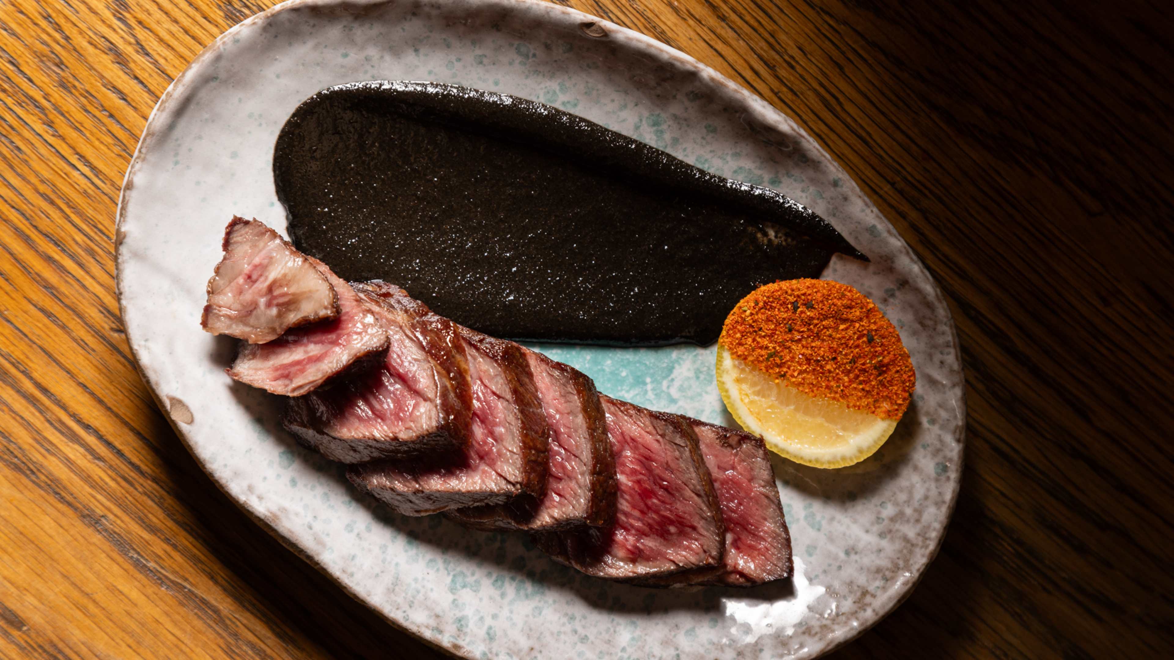 This is a steak dish at Royal Sushi Omakase & Izakaya.