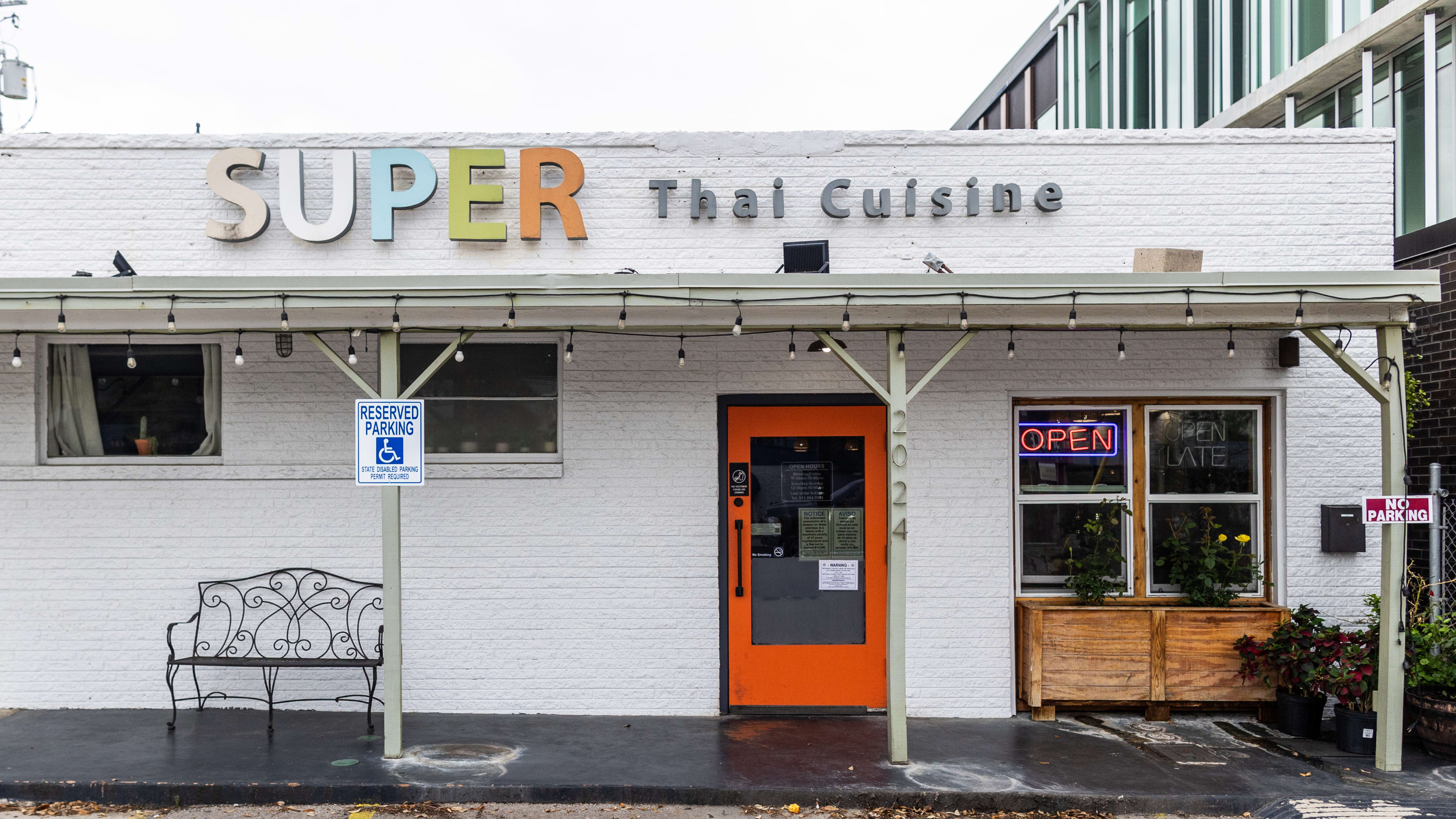 The white exterior of Super Thai.