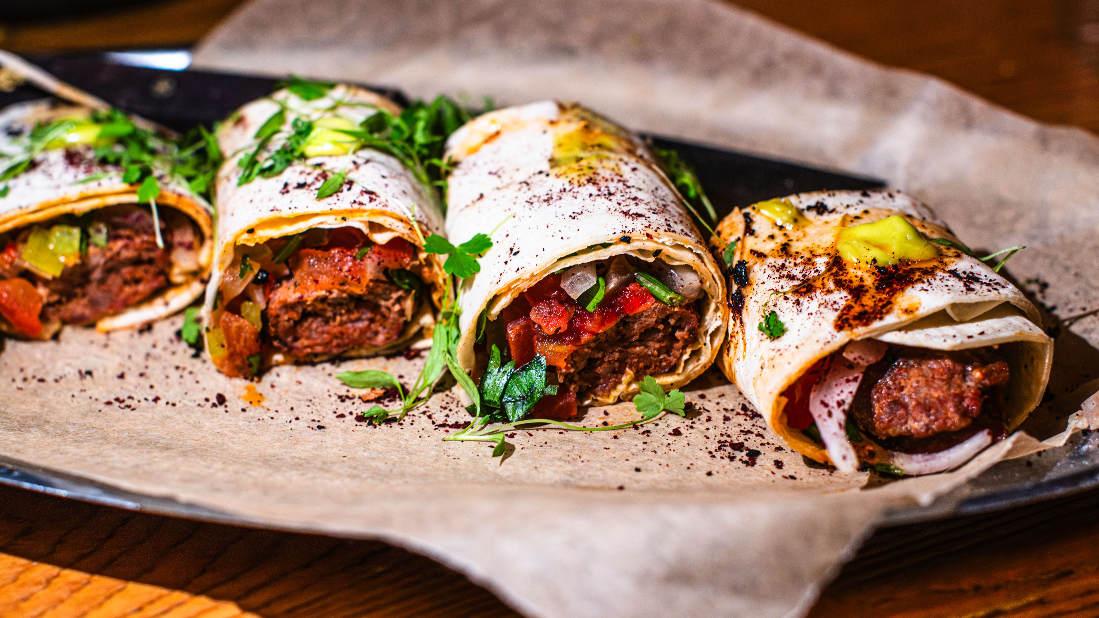 Minced kebab roll at the Counter