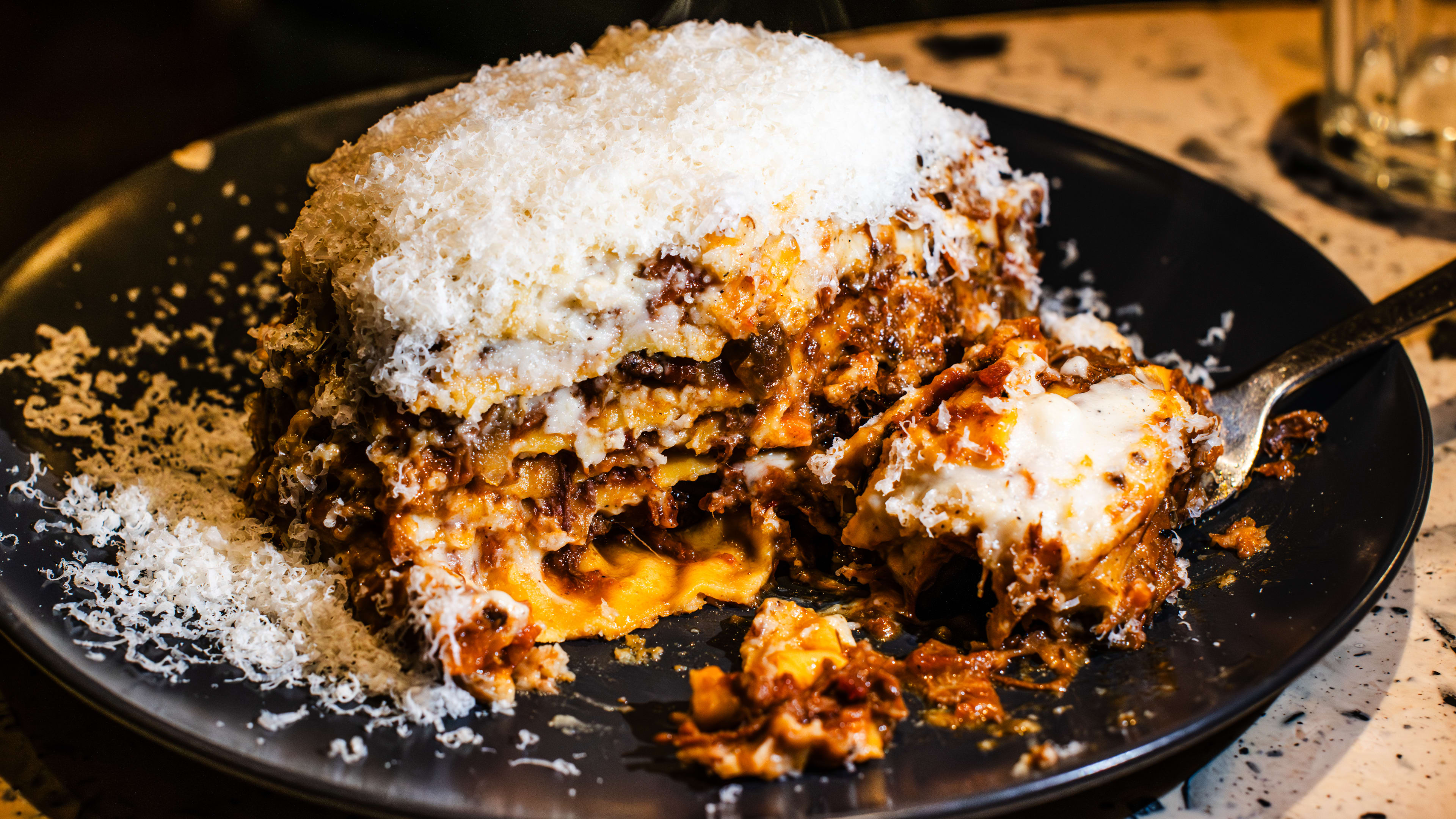 The beef shin lasagne at Tom's Pasta.