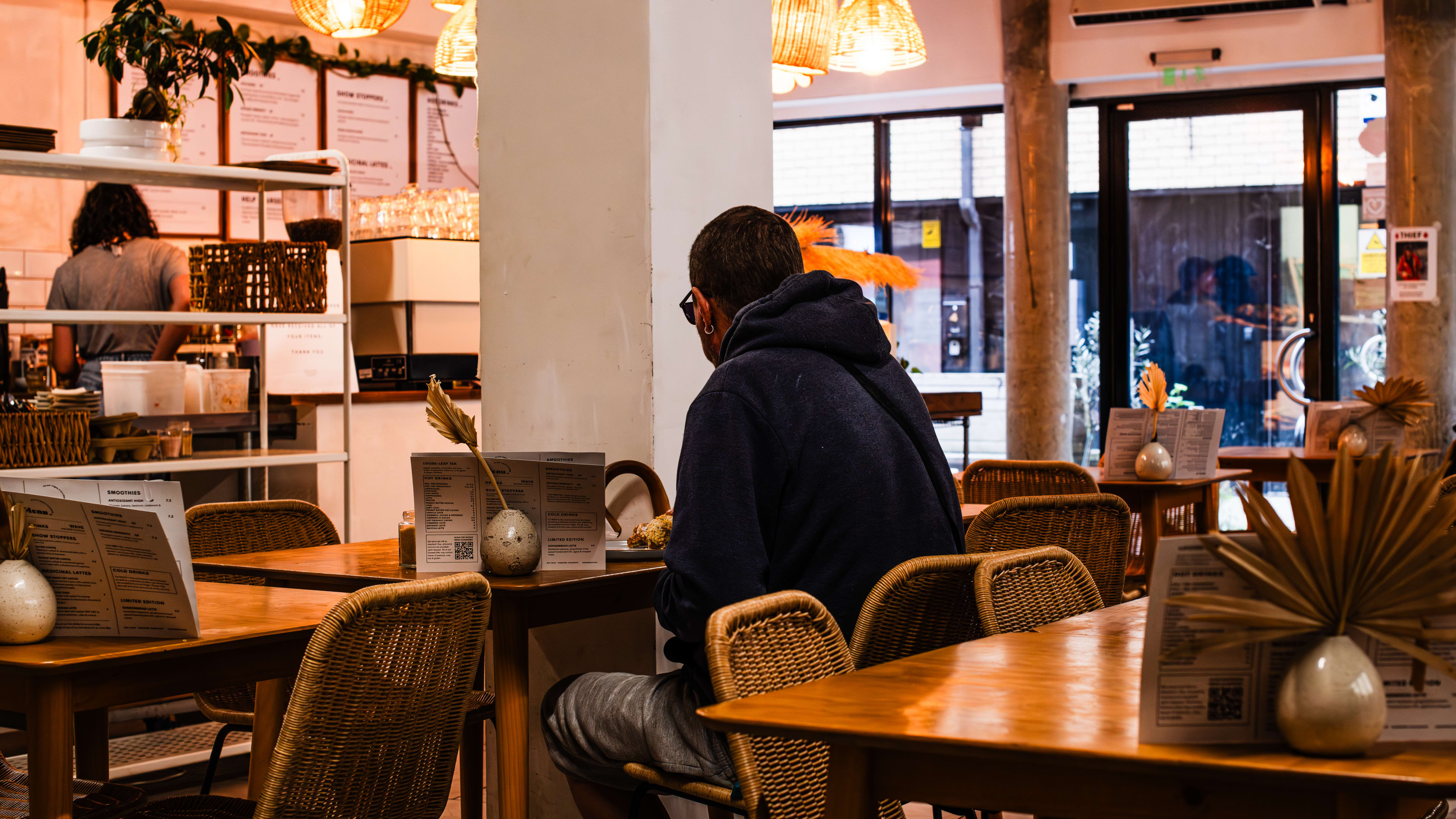 The interiors at Wave, a Hackney cafe.